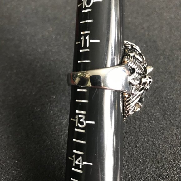 Stainless Steel Lion Head Biker Ring - Picture 6 of 6